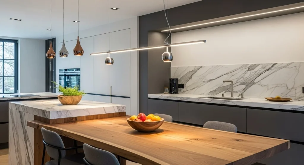 15 Modern Farmhouse Kitchens Ideas to Elevate Your Home Design 5 Mix Old and New Materials-min