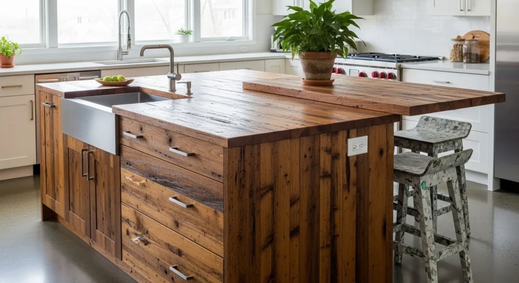 13 Earthy Kitchen Ideas to Transform Your Space with Natural Elements 9 Reclaimed or Sustainable Materials-min