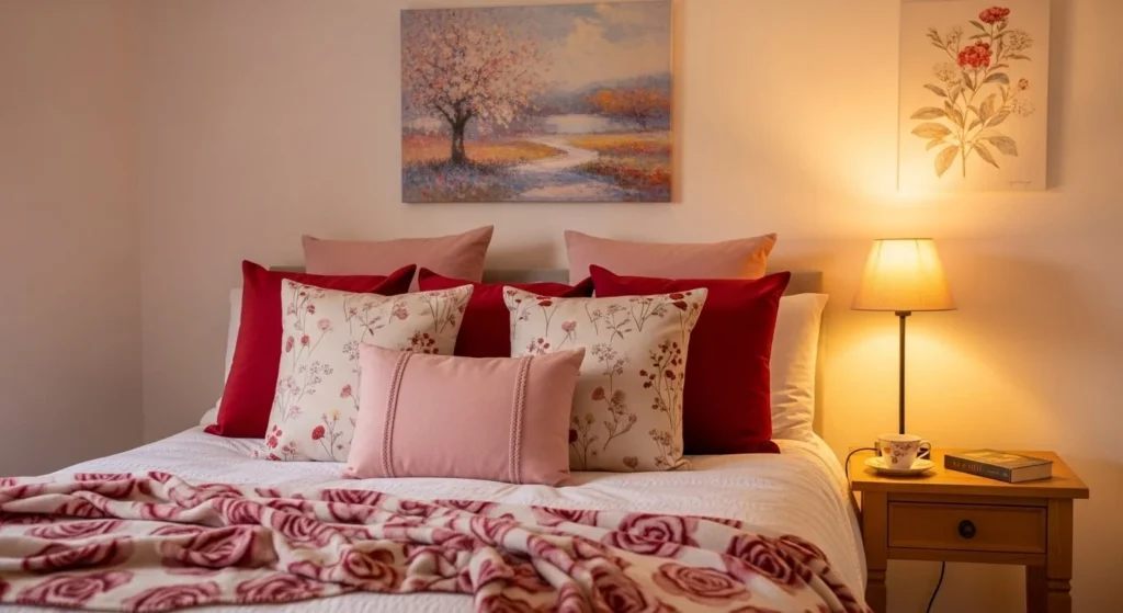 10 Valentine Day Bedroom Ideas for a Romantic Touch 3 Red & Rose Color Palette-min