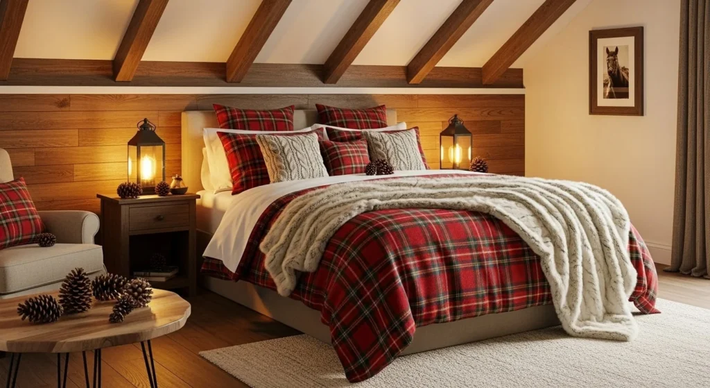 15 Holiday Bedroom Decor Ideas to Create Festive Cheer 5 Rustic Cabin Cozy-min