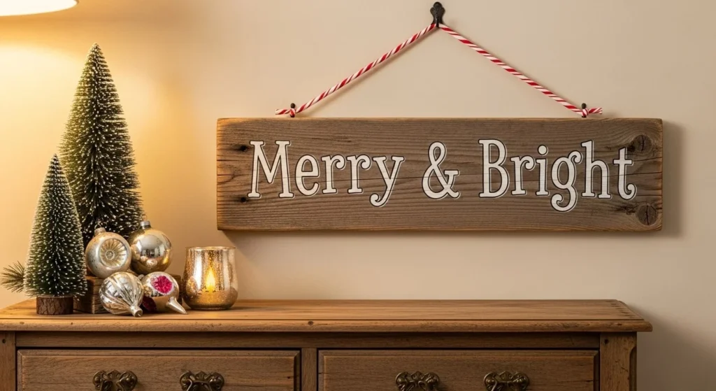 12 Christmas Bedroom Ideas to Bring Holiday Magic 11 Seasonal Wall Art & Signs-min