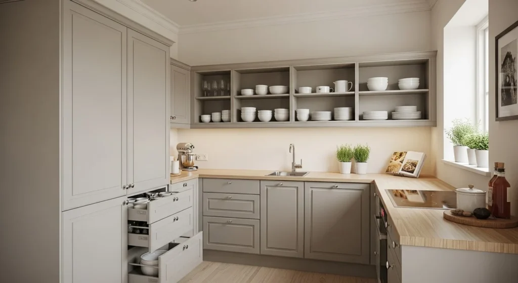 9 L-Shaped Kitchen Ideas to Maximize Space and Style 4 Small L-Shaped Kitchen with Smart Storage-min