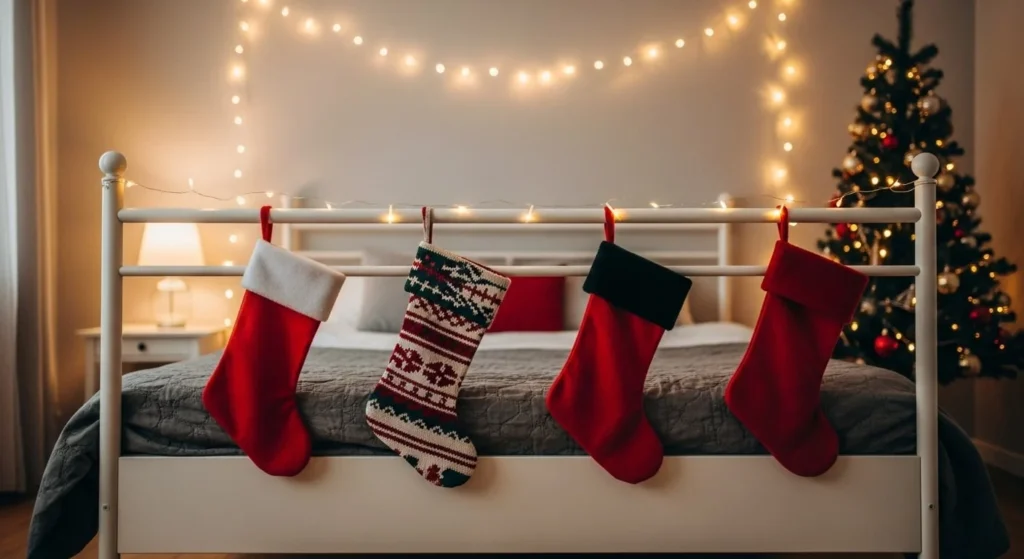 12 Christmas Bedroom Ideas to Bring Holiday Magic 10 Stockings Hung with Care-min
