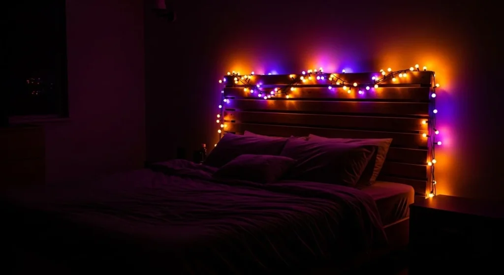 10 Halloween Bedroom Decor Ideas for a Spooky Twist 4 String Lights with a Spooky Glow-min