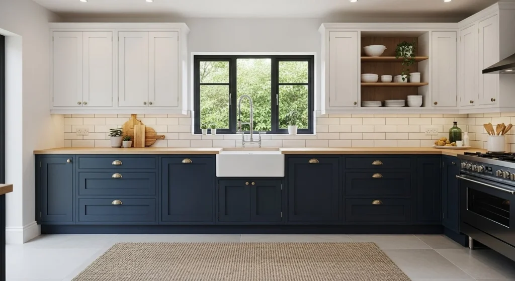 9 L-Shaped Kitchen Ideas to Maximize Space and Style 9 Two-Tone L-Shaped Kitchen Design-min