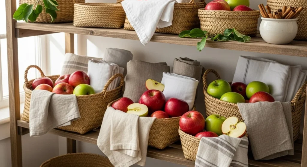 20 Fall Kitchen Decor Ideas to Refresh Your Space This Season 12 Use Baskets for Warm Storage-min