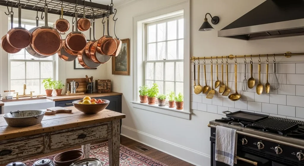 20 Fall Kitchen Decor Ideas to Refresh Your Space This Season 8 Use Copper and Brass Accents-min