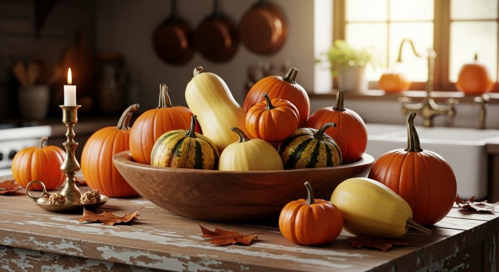 20 Fall Kitchen Decor Ideas to Refresh Your Space This Season 5 Use Pumpkins as Centerpieces